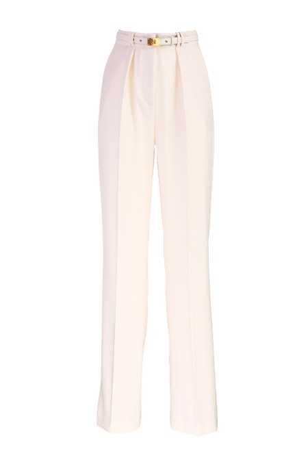 Shop ELISABETTA FRANCHI  Pantalone: Elisabetta Franchi pantalone palazzo in crêpe con cintura.
Pantalone palazzo in crêpe fermo con pinces sul davanti e tasche alla francese. 
Il punto vita è enfatizzato da una cintura in tono con fibbia a cassetta in metallo dorato.
Fodera in raso monogram.
Zip invisibile sul fianco.
Bottoni in metallo dorato.
Composizione: 100% Poliestere
Fabbricato in Italia.. PA04337E2-193